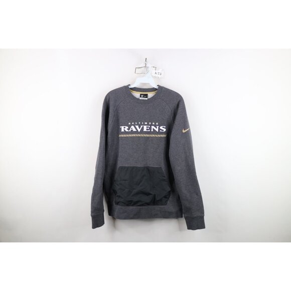 Nike On Field Mens M Spell Out Baltimore Ravens Football Crewneck Sweatshirt - Picture 1 of 15